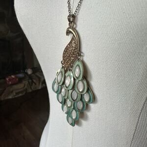 Peacock Pendant Enamel Rhinestone on 28 to